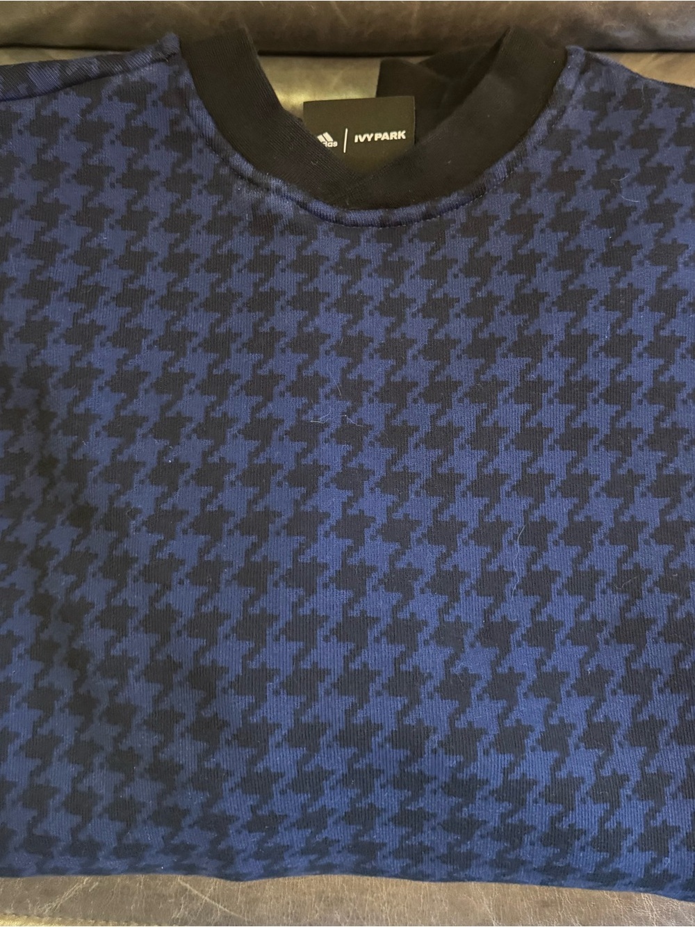 Adidas x Ivy Park Houndstooth Dark Blue/Black Houndstooth Sweatshirt